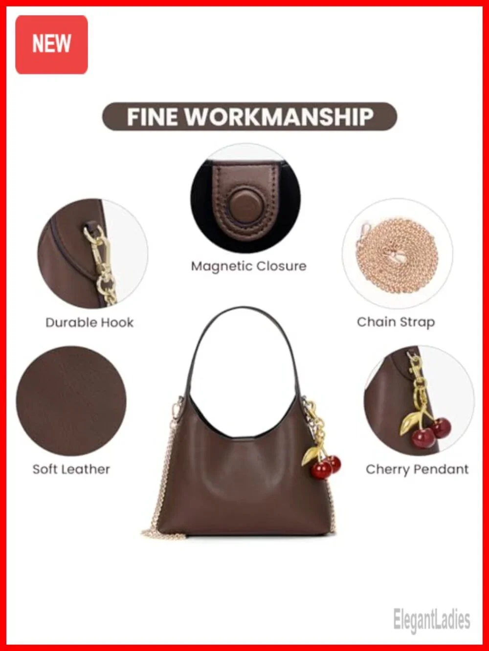Small Hobo Shoulder Bag Faux Leather Vegan Crossbody Purse Women